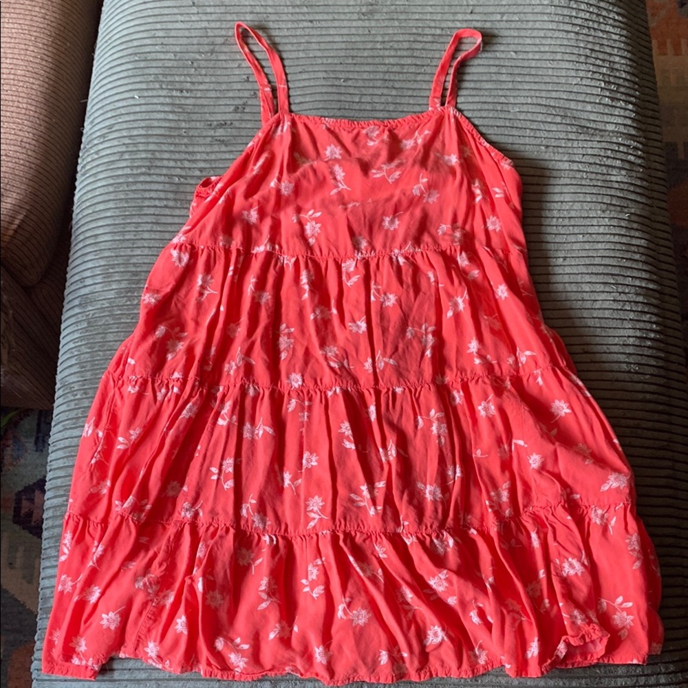 Old Navy Red w/ White Flowers Floral Sundress Dress Summer Size Large